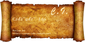 Czégé Ida névjegykártya
