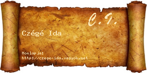 Czégé Ida névjegykártya